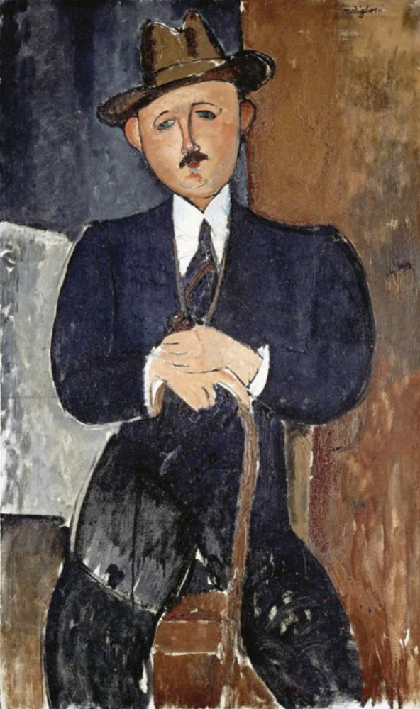 Homme assis (appuye sur une canne) d'Amedeo Modigliani